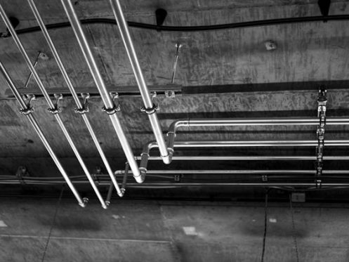 neatly installed plumbing pipes