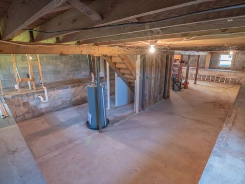 water heater in a basement